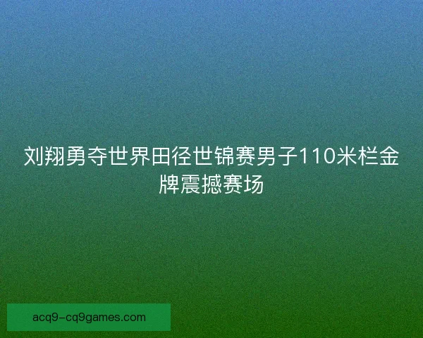 刘翔勇夺世界田径世锦赛男子110米栏金牌震撼赛场
